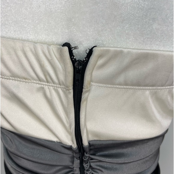 Speechless black white gray strapless ruched night out dress women’s size L - Picture 9 of 15